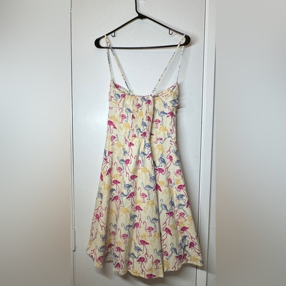 Collectif Retro Flamingo Novelty Swing Fit & Flare Yellow Blue Pink Dress 4XL - Picture 8 of 16